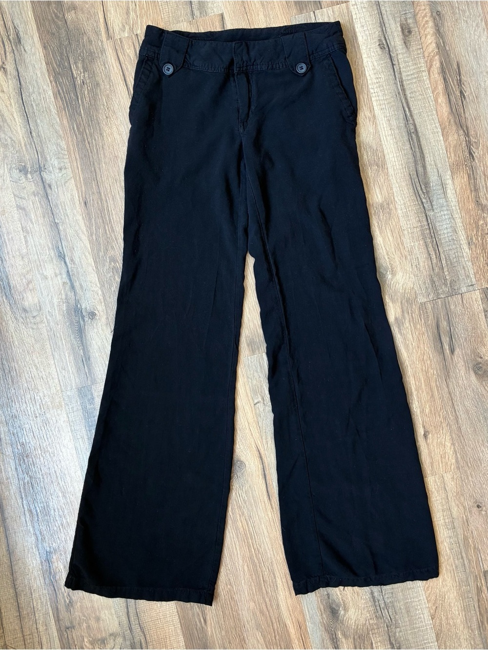 Max Rave Black Linen Blend Flare Pant 0